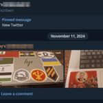 A screenshot from Colwell's current Telegram channel, dated November 11th, 2024. It is of a post containing two photos, which apparently seem to be of his personal laptop computer. Its surfaces bear several decals.