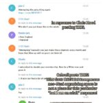 A screenshot of a Telegram chat log from the "NE Nats Chat." Colwell is present as "Jake C", NSC-131 founder Chris Hood is present as "131 Guy," NSC-131 member Zach Lee is present as "Penske Jack," and an unidentified participant as "Charlie". It has been partially defaced by the editor. The conversation, edited for legibility with some cut for brevity, is as follows:

Colwell: "Attempting the party thing again." [posts NENP 2017 Telegram channel link]

Hood: "Why don’t you just leave this to the adults?"

Lee: "New England. National."

Hood: "Attempting, basically you just make these channels every month and hope they blow up with no posts on them, lol."

Charlie: "I subscribed to double your membership. Now be a white man and grow it."

Colwell then uploads a small image of what appears to be his state identification card, cropped to only include his birthdate of December 4th, 2020.

The defacement reads "in response to posting THIS (indicated Hood's admonishment that neo-Nazi organizing should be left to adults), Colwell posts THIS (indicating the photo upload). Who does this?! An anonymous neo-Nazi organizing space is not a place for this particular 'but I AM an adult' response!"