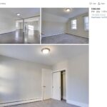A screenshot of a Zillow listing. The photos featured, of a house's interior, are highly similar if not identical to the interior of the home captured in Behling's cat video: off-white walls, white moulding, base heaters, and white doors. The house, a 3-bed/2-bath, is listed as being out of Manchester NH.